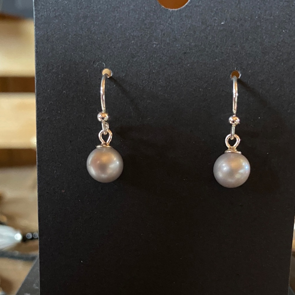 Sterling Silver Real Pearl Drop Earrings